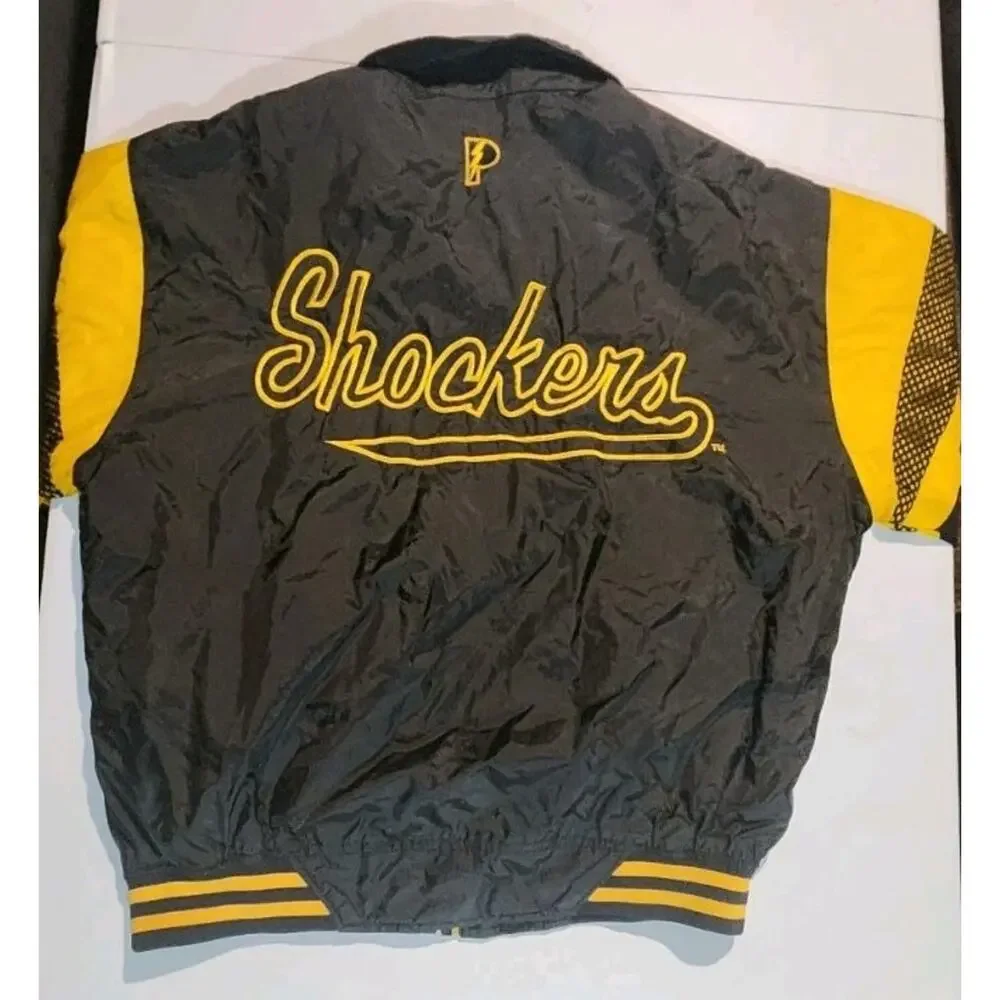 Vtg Wichita Shockers Pro Player Jacket Size Medium WSU Light Coat